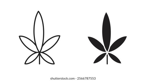 Marijuana vector line icon illustration
