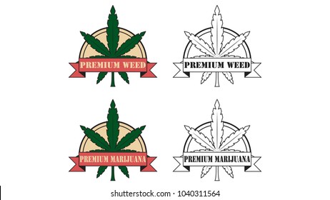 marijuana vector logo. free space for text.