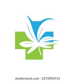 marijuana vector with medical symbol