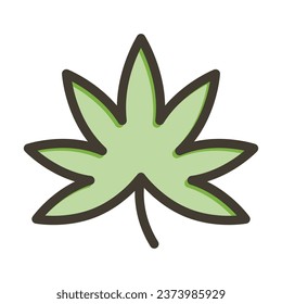 Marijuana Vector Thick Line Filled Colors Icon For Personal And Commercial Use.
