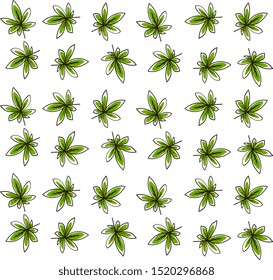 Marijuana wallpaper, illustration, vector on white background.