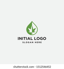 marijuana water logo design. vector