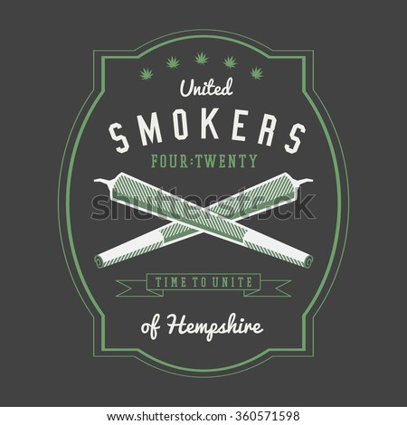 Marijuana Weed Ganja Smoker Vector Background Print Poster