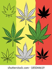marijuana and weed leaf symbol design illustration