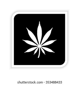 Marijuana -  white vector icon