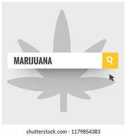 Marijuana Written in Browser Search Bar with Mouse Pointer