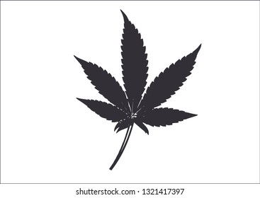 Marijuana,Hemp Leaf,Ganja Icon Vector Logo Template - black color 01