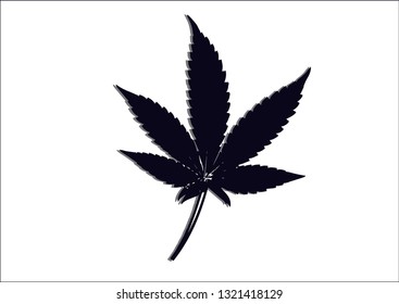 Marijuana,Hemp Leaf,Ganja Icon Vector Logo Template - black color 02