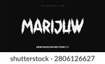 Marijuw: A cannabis leaf font. Bold organic display sans with sharp spiky herb textures for urban lifestyle branding.