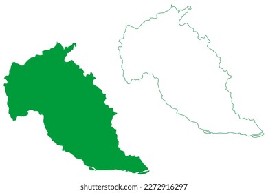 Marilandia municipality (Espírito Santo state, Municipalities of Brazil, Federative Republic of Brazil) map vector illustration, scribble sketch Marilândia map