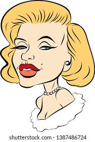 Marilyn Monroe Vector Caricature Portrait Stock Vector (Royalty Free ...