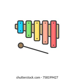 Marimba colored line icon.