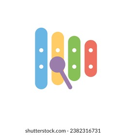 Marimba Flat icon. web design. musical instrument Symbol, logo illustration. Vector Illustration.