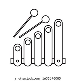 marimba icon outline isolated over white background. vector illustration