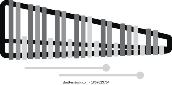marimba music instrument horizontal vector