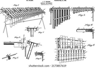 Marimba Music Instrument Patent from 1901