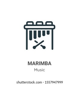Marimba vector icon on white background. Flat vector marimba icon symbol sign from modern music collection for mobile concept and web apps design.