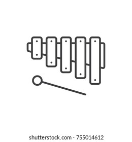 Marimba, xylophone line icon.