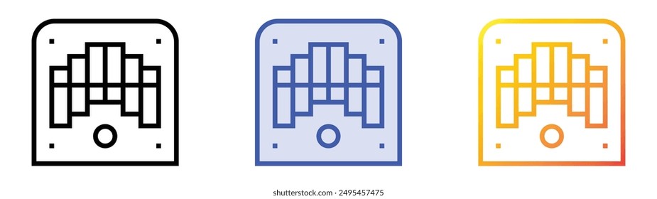 marimbol icon. Linear, Blue Fill and Gradient Style Design Isolated On White Background