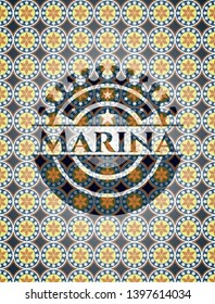 Marina arabesque emblem. arabic decoration.