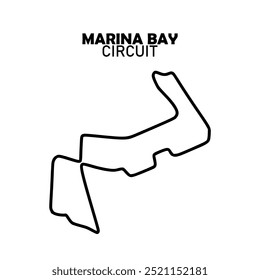  circuito de baía marina para automobilismo e autosport. pista de corrida grand prix. ilustração vetorial	