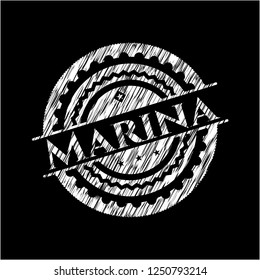 Marina with chalkboard texture