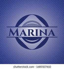 Marina with denim texture. Vector Illustration. Detailed.