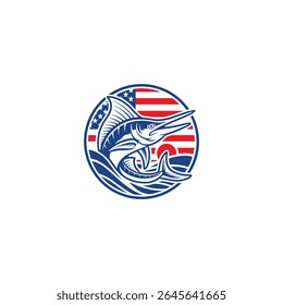 Marina peixe ícone logotipo ícone vetor plano design