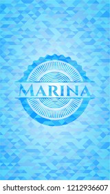 Marina light blue mosaic emblem