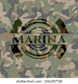 Marina on camouflage pattern