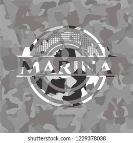 Marina on grey camouflage pattern