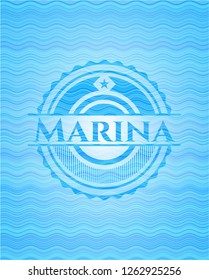 Marina water wave representation badge background.