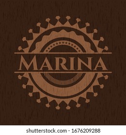 Marina wood signboards. Vector Illustration.