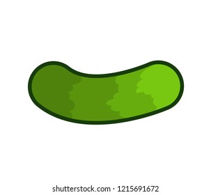 Marinated cucumber isolated. Green Vegetable Vector Illustration

