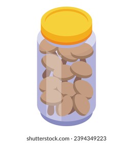 Marinated mushrooms icon isometric vector. Delicious autumn tasty. Preservation homemade product
