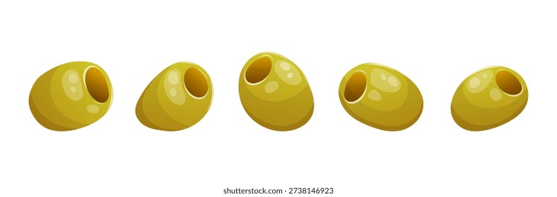 Marinated olives from different angles