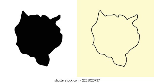Marinduque map, Philippines, Asia. Filled and outline map designs. Vector illustration