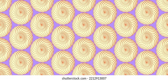 Marine Abstract Spiral Hypnotic Optical Illusion 3D effect Oyster Illustration Seamless Pattern, designed for women trousers pants, jacquard fabric, textile suitable for print surface wrapping paper 