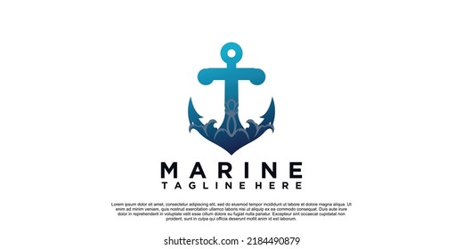 Marine Achor logo design with creative unique style Premium Vector part 1