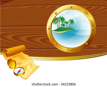 Plantilla de vector de aventura marina.