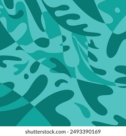 ilustración de algas marinas para decoración, Fondo de pantalla, tela, patrón, fondo, motivo, embalaje. Patrón marino, verde, azul. Movimiento marino, reflexión, acuático. Decoración del soporte, cubierta del libro