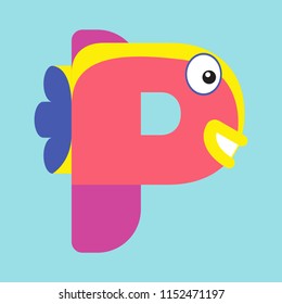 The marine alphabet of P moon fish.