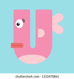 The marine alphabet of U fish.