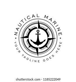 marine with anchor concept logo icon vector template