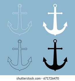 Marine anchor icon .