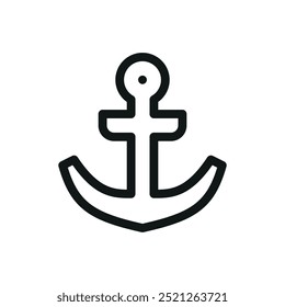 Marine anchor isolated icon, navy anchor vector symbol with editable stroke