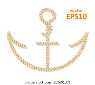 Marine anchor rope. Design element. Vector illustration