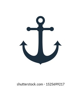 marine anchor vector logo design template illustration on white