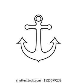 marine anchor vector logo design template illustration on white