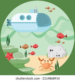 marine animal ecosystem vector illustration